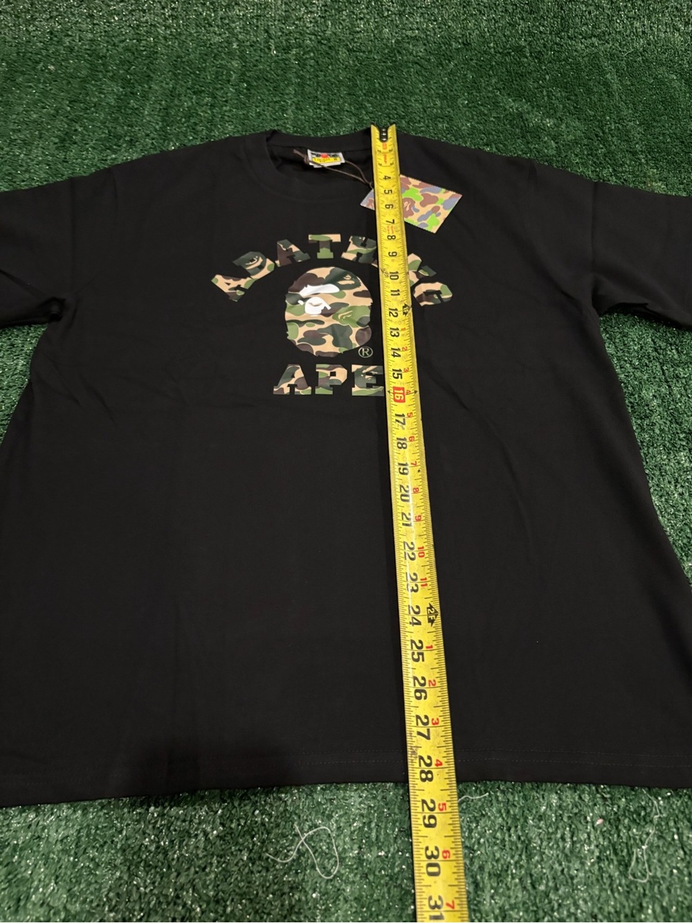 A Bathing Ape Black Camo Logo Short Sleeve T-Shirt - Picture 5 of 9